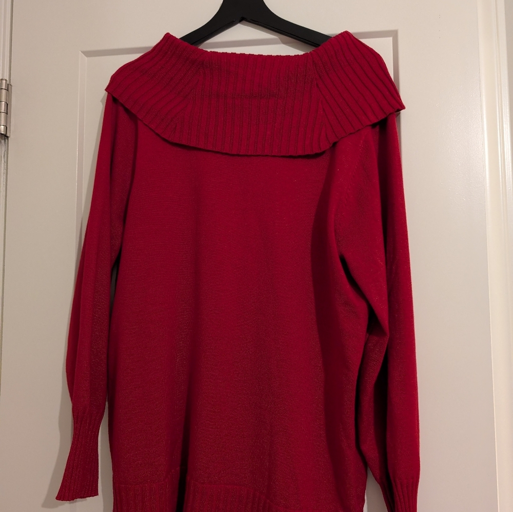 Cable And Gauge Women's Red Sweater 1X New - Picture 4 of 8